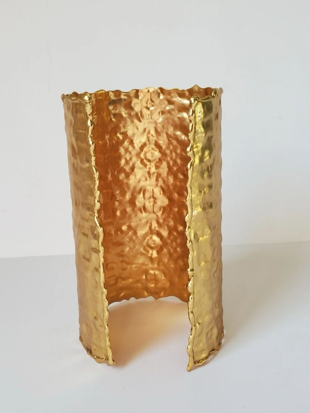 NWOT. Zara Golden Wide Rigid Textured Metal Cuff Bracelet Hammered.